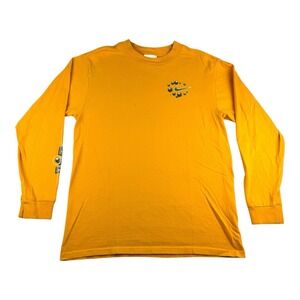 Vtg  Nike Silver Tag Swoosh Logo Long Sleeve T-Shirt Youth Large Yellow Men's S